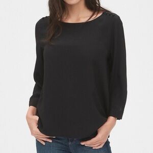 Gap Silk Button Shoulder Blouse
